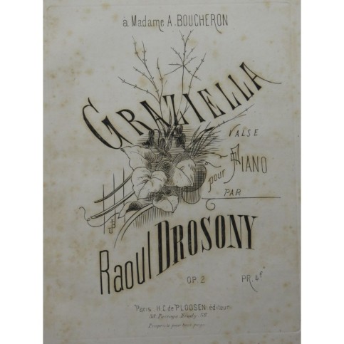 DROSONY Raoul Graziella Piano XIXe siècle