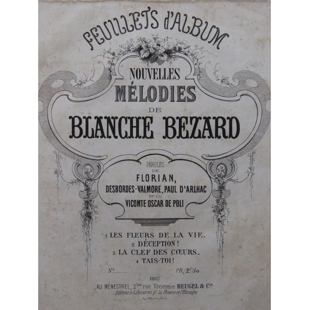 BEZARD Blanche Les Fleurs de la Vie Chant Piano ca1858