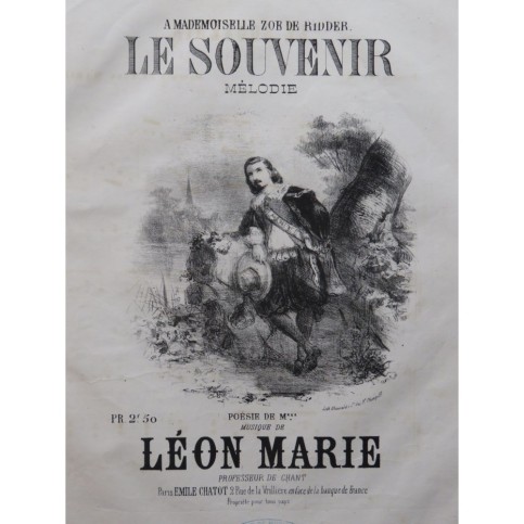 MARIE Léon Le souvenir Chant Piano ca1850