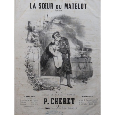CHERET P. La sœur du Matelot Chant Piano ca1850