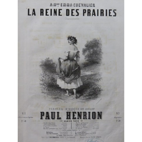 HENRION Paul La Reine des Prairies Chant Piano 1850
