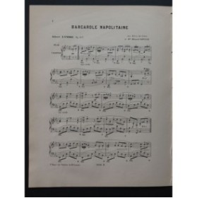 LANDRY Albert Barcarolle Napolitaine Piano ca1897