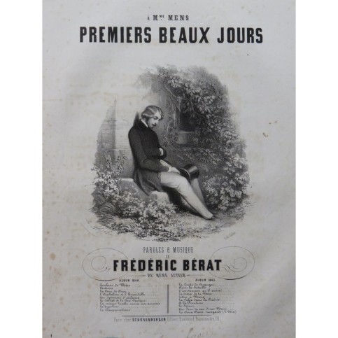 BÉRAT Frédéric Premiers Beaux Jours Chant Piano 1843
