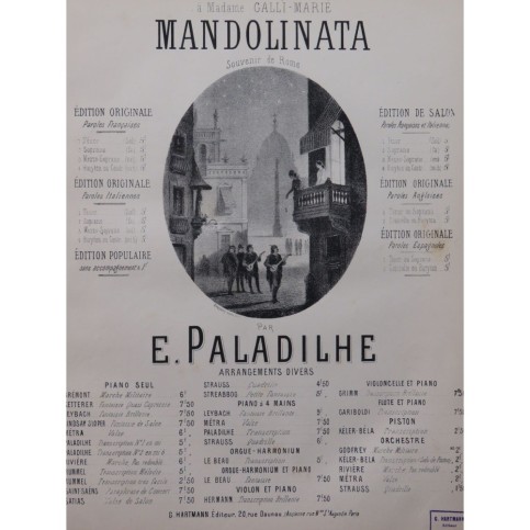 PALADILHE E. Mandolinata Piano ca1890