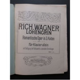 WAGNER Richard Lohengrin Opéra Piano solo