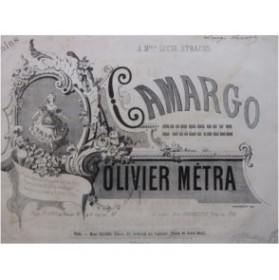 MÉTRA Olivier La Camargo Quadrille Piano 4 mains 1876