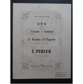 PÉRIER Em. Ni Larmes Ni Regrets A. Boieldieu Fantaisie Violon Piano ca1880