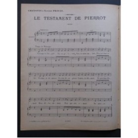 PRIVAS Xavier Le Testament de Pierrot Chant Piano