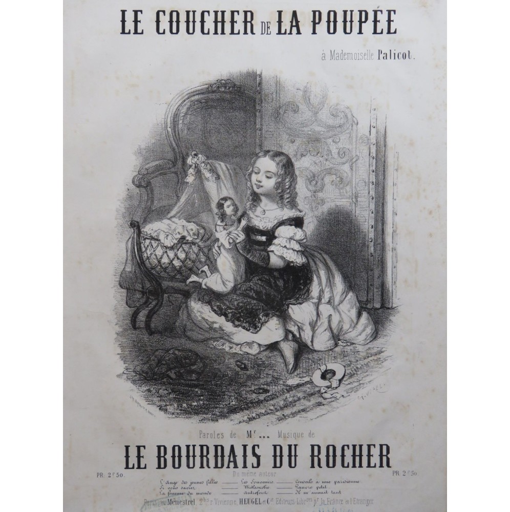 LE BOURDAIS DU ROCHER E. Le coucher de la poupée Chant Piano ca1857