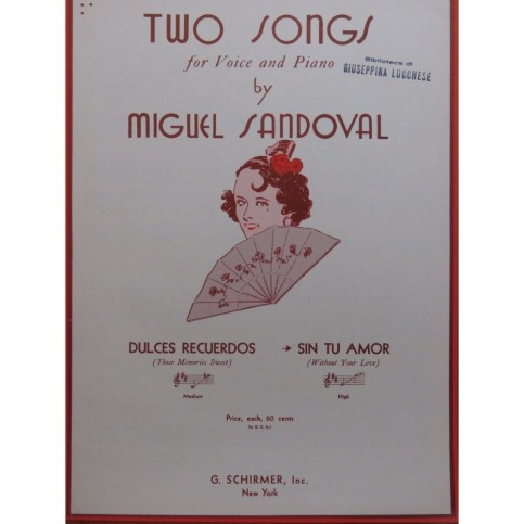 SANDOVAL Miguel Sin tu amor Chant Piano 1936