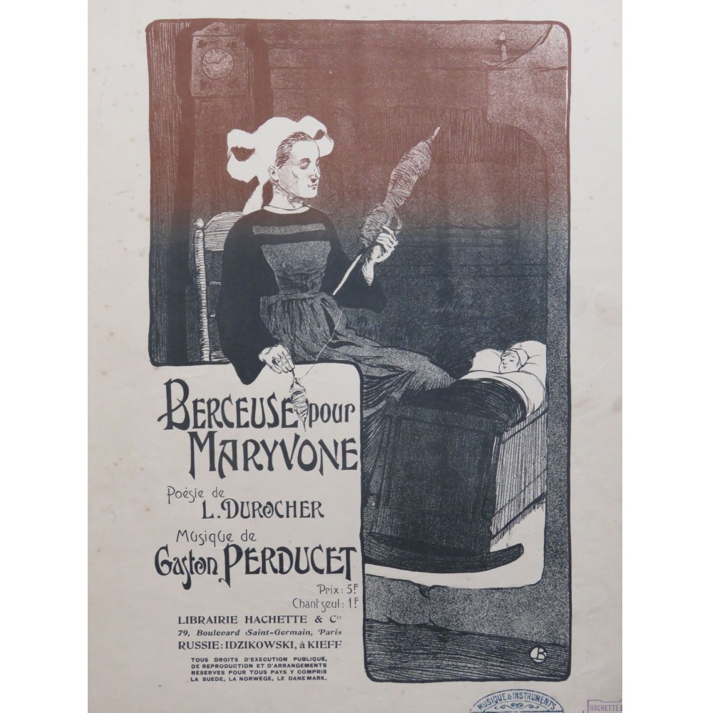 PERDUCET Gaston Berceuse pour Maryvone Chant Piano ca1915