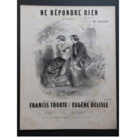DELISLE Eugène Ne Répondre Rien Chant Piano ca1850