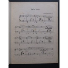 SCHÜTT Edouard Valse Lente Piano 1886