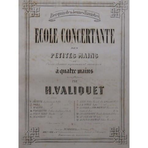 VALIQUET H. Bluette des Grains de Sable Piano 4 mains 1859