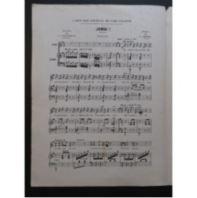 BOREL G. Jamai ! Dédicace Chant Piano 1882