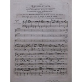 GRÉTRY André Zemire et Azor No 1 Trio Chant Piano ca1820