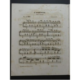 ROY Julien L'Aubépine Polka Mazurka Dédicace Piano ca1870