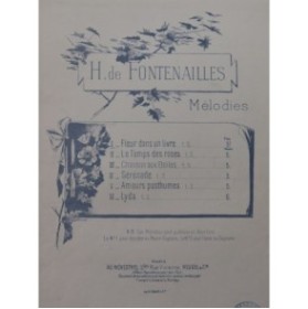 DE FONTENAILLES H. Fleur dans un livre Chant Piano 1896