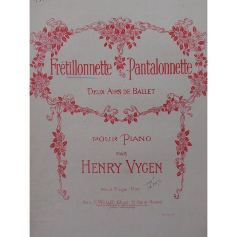 VYGEN Henry Frétillonnette Piano ca1907
