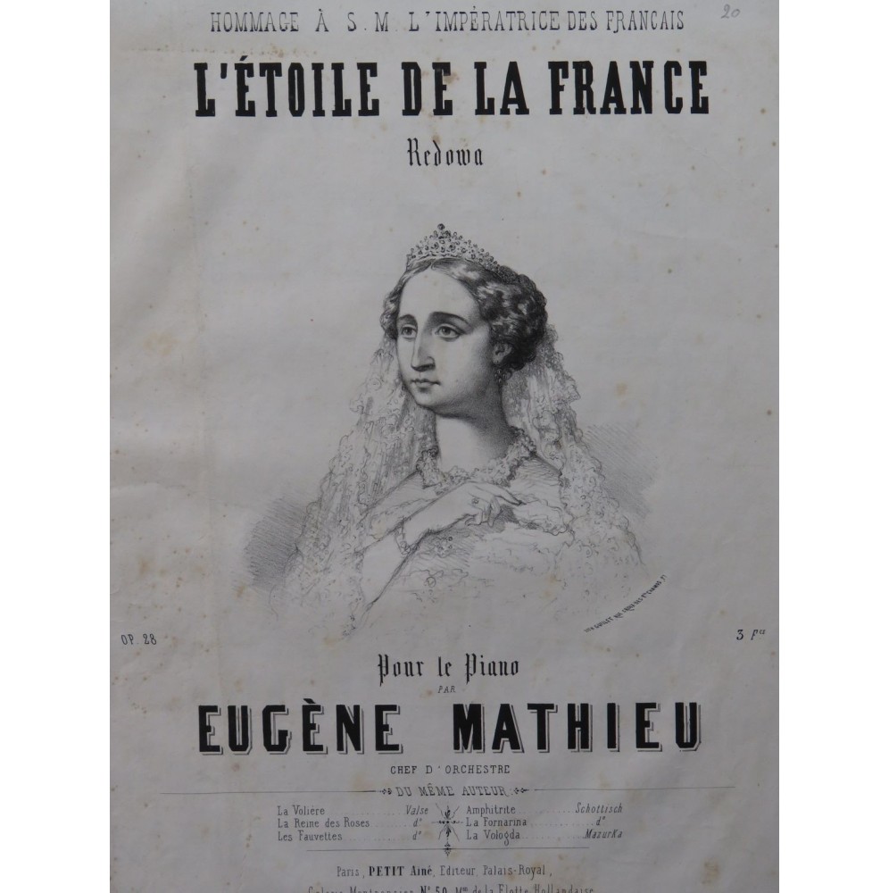 MATHIEU Eugène L'Étoile de la France Piano ca1850