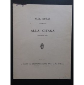 DUKAS Paul Alla Gitana Flûte Piano 1949
