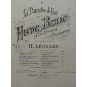 BERLIOZ Hector La Damnation de Faust No 3 Piano Violon ca1882
