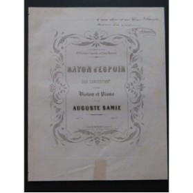 SAMIE Auguste Rayon d'Espoir Dédicace Violon Piano ca1862