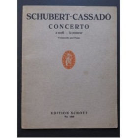 SCHUBERT Franz Concerto A moll Violoncelle Piano 1930