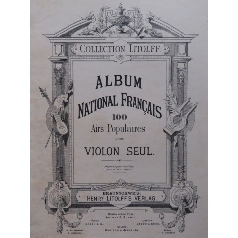 Album National Français 100 Airs Populaires Violon seul