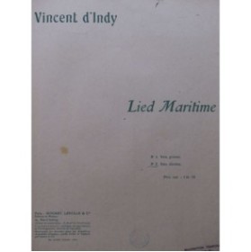 D'INDY Vincent Lied Maritime Chant Piano