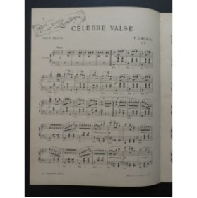CHOPIN Frédéric Célèbre Valse Op. 18 Piano ca1900