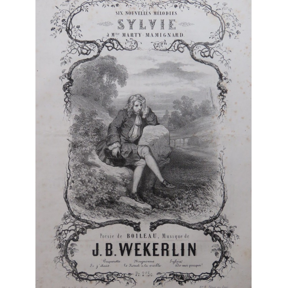 WEKERLIN J. B. Sylvie Chant Piano ca1850