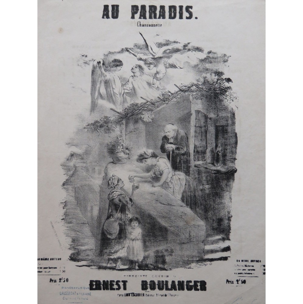 BOULANGER Ernest Au Paradis Chant Piano ca1850