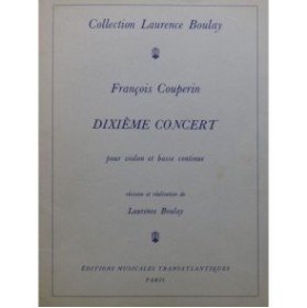 COUPERIN François Dixième Concert Violon Violoncelle Clavecin 1967