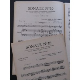 ANET Jean-Baptiste Sonate No 10 Piano Violon ou Flûte 1953