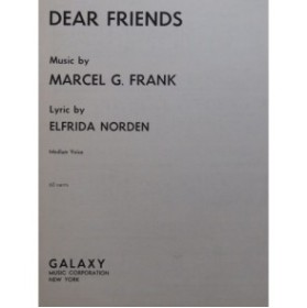 FRANK Marcel G. Dear Friends Chant Piano 1961