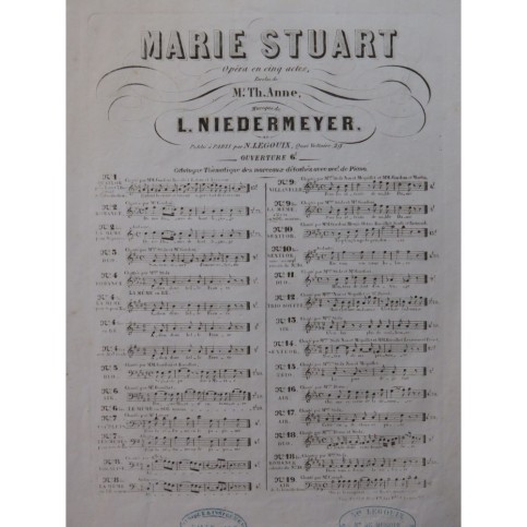 NIEDERMEYER Louis Marie Stuart No 4 Chant Piano XIXe