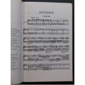 SULLIVAN Arthur Patience Opéra Chant Piano