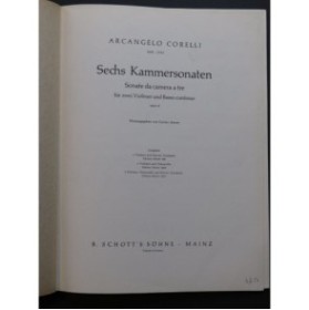 CORELLI Arcangelo Sechs Kammer-Sonaten Piano 2 Violons