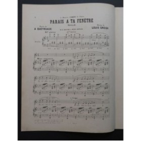 GREGH Louis Parais à ta Fenêtre Chant Piano 1881
