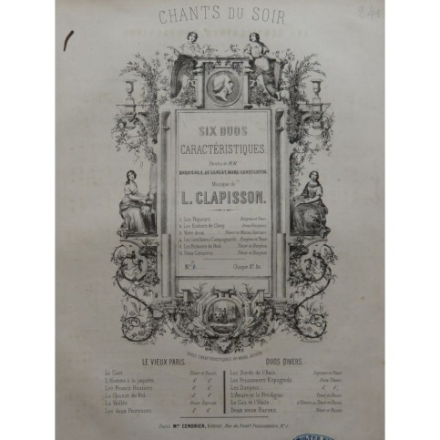 CLAPISSON Louis Les Gentillâtres Campagnards Chant Piano ca1840