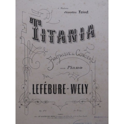 LEFÉBURE-WÉLY Titania Piano ca1868