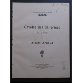 ARNAUD Albert Gavotte des Ballerines Piano 1909