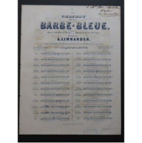 LIMNANDER Armand Le Château de Barbe-Bleue No 6 Dédicace Chant Piano 1851