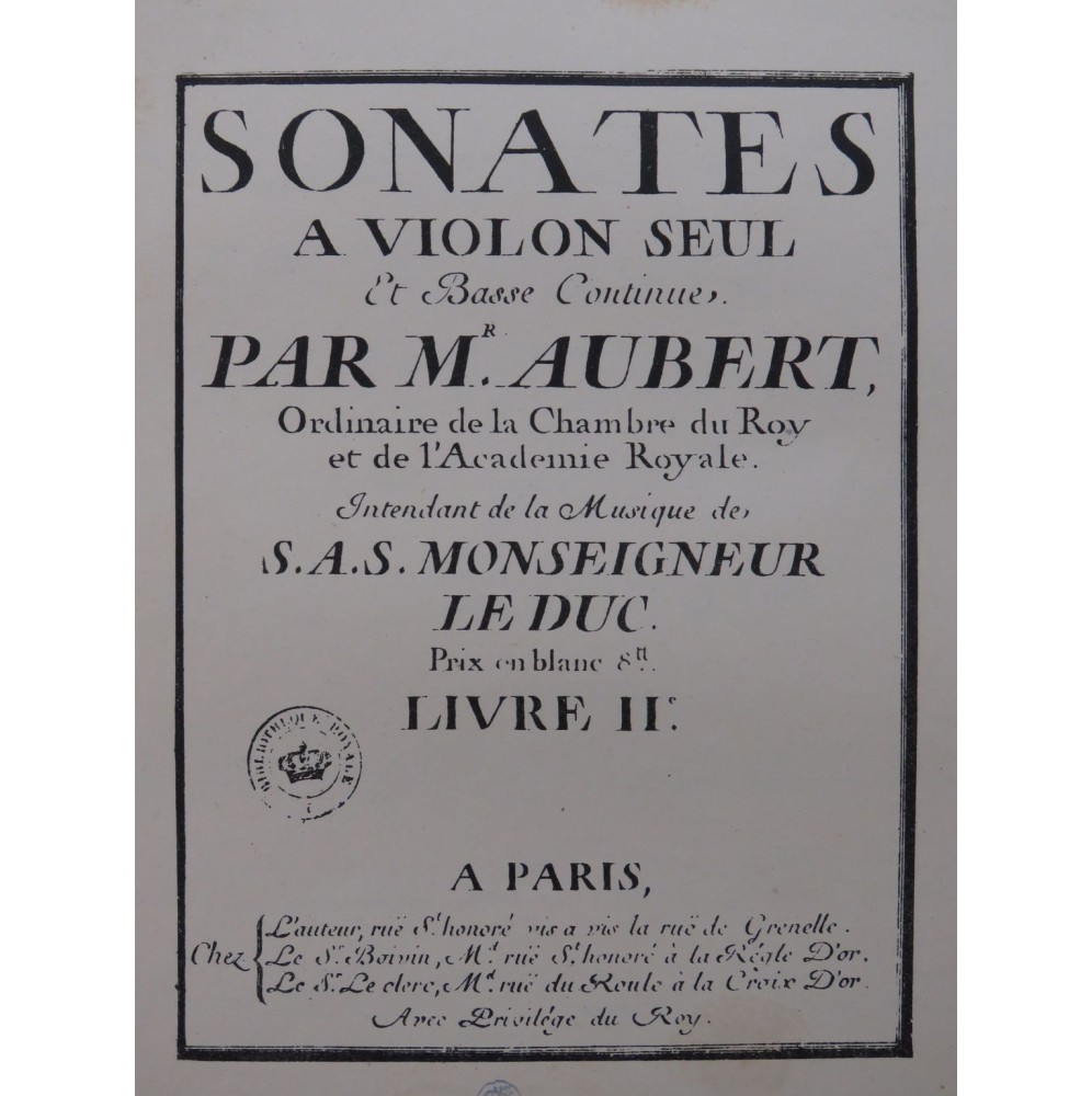 AUBERT Jacques Sonate en Fa Majeur Sonate Piano Violon 1905