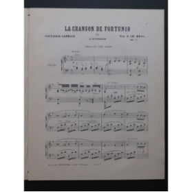 HESS J. Ch. La Chanson de Fortunio Offenbach Fantaisie Caprice Piano ca1865
