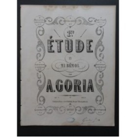 GORIA Alexandre Étude de Concert No 1 Op. 7 Piano ca1850