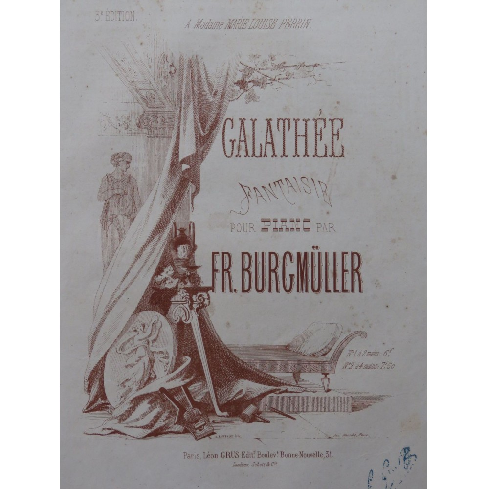 BURGMÜLLER Frédéric Galathée Piano ca1865