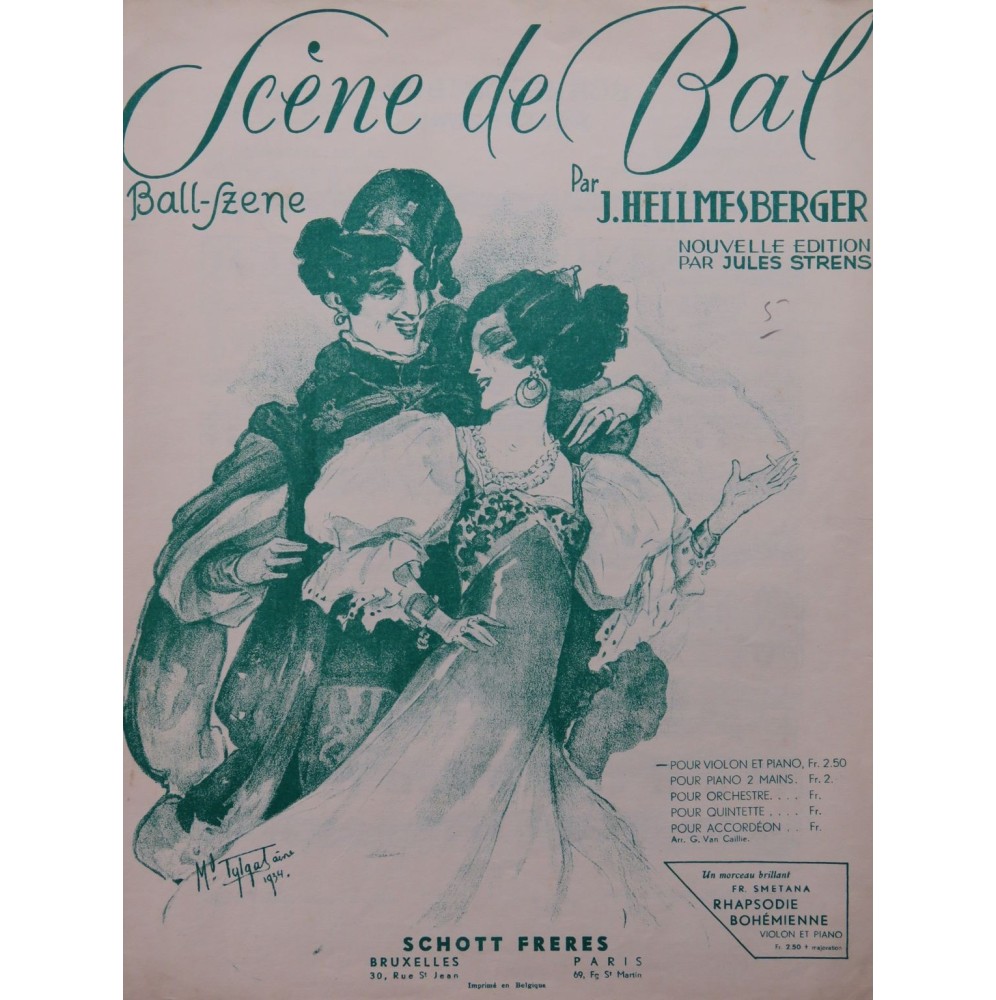 HELLMESBERGER Joseph Scène de Bal Violon Piano 1934