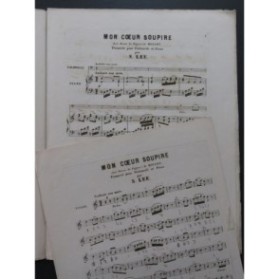 MOZART W. A. Mon Coeur soupire Piano Violon ou Violoncelle ca1860